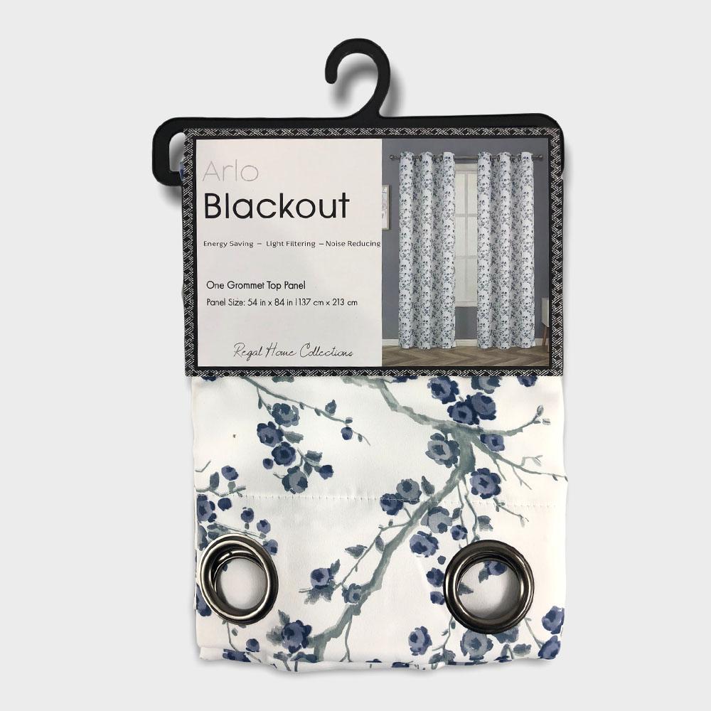 Cortina Regal Home Arlo Blackout Estampado de 54" x 84" - Azul