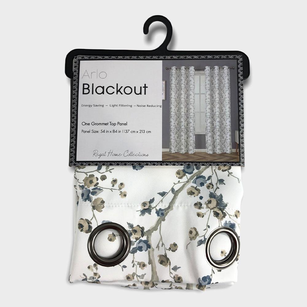 Cortina Regal Home Arlo Blackout Estampado de 54" x 84" - Turquesa Azulado