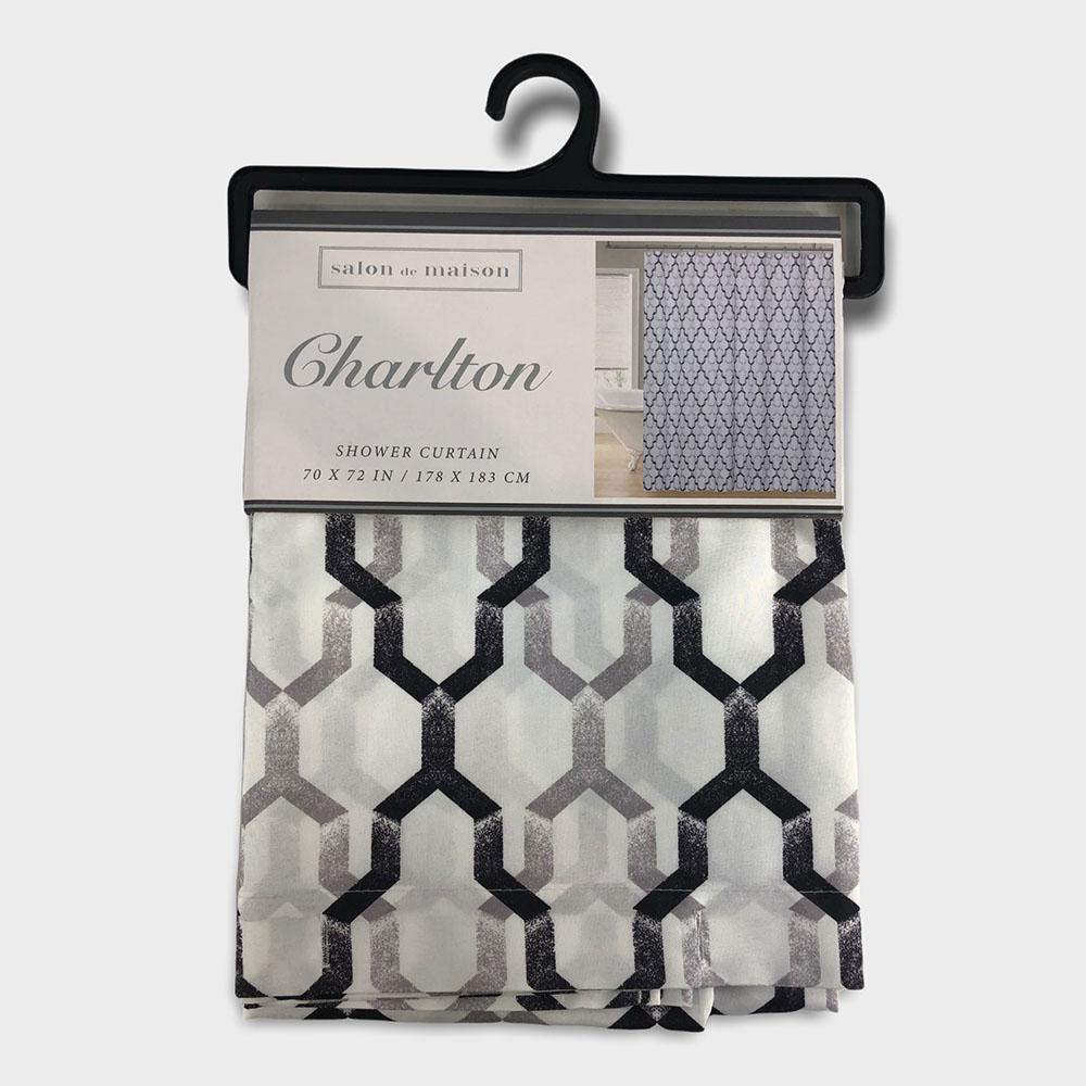 Cortina de Baño Regal Home Charlton en Tela 70" x 72" - Gris