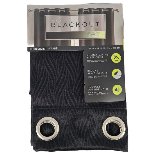 Cortina Victoria Classic Blackout Con Aros 52" x 84" - Negro