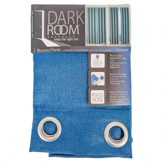 Cortina Victoria Classic Annabelle Blackout Con Aros 52" x 90" - Aguamarina Oscuro