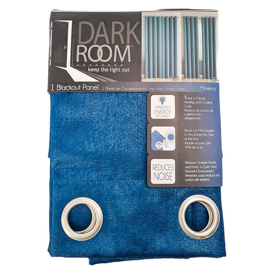 Cortina Victoria Classics Morena Blackout Con Aros de 55'' x 90'' - Azul Marino