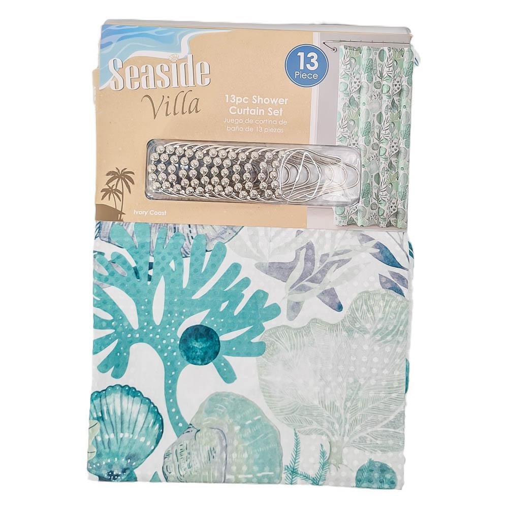 Cortina de Baño Victoria Classics Con Gancho de 13 Piezas