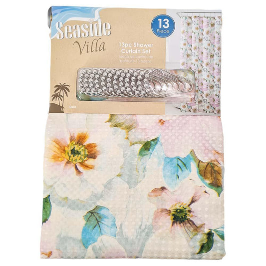 Cortina de Baño Victoria Classics Sara Con Ganchos 13 Piezas