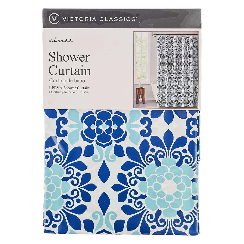 Cortina Para Baño Victoria Classic Aimee de Peva 72" x 72" - Azul Marino