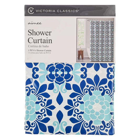 Cortina Para Baño Victoria Classic Aimee de Peva 72" x 72" - Azul Marino