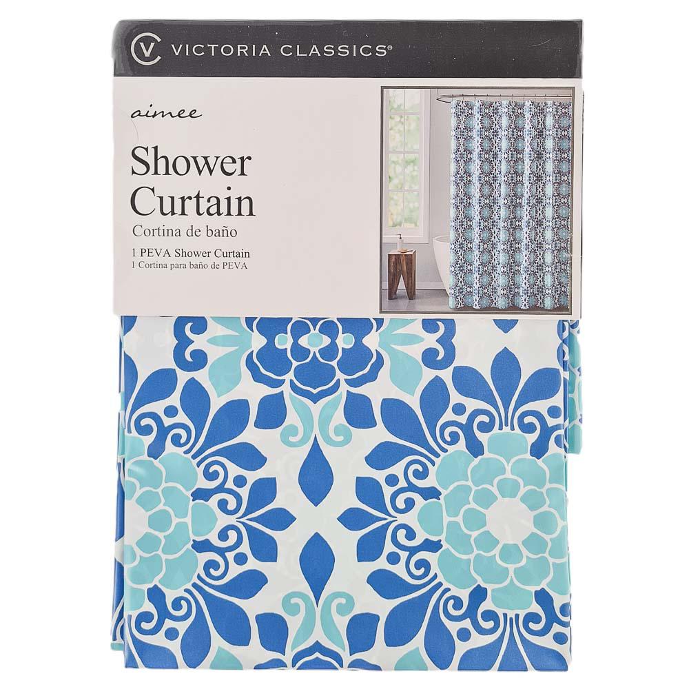 Cortina Para Baño Victoria Classic Aimee de Peva 72" x 72" - Azul Claro