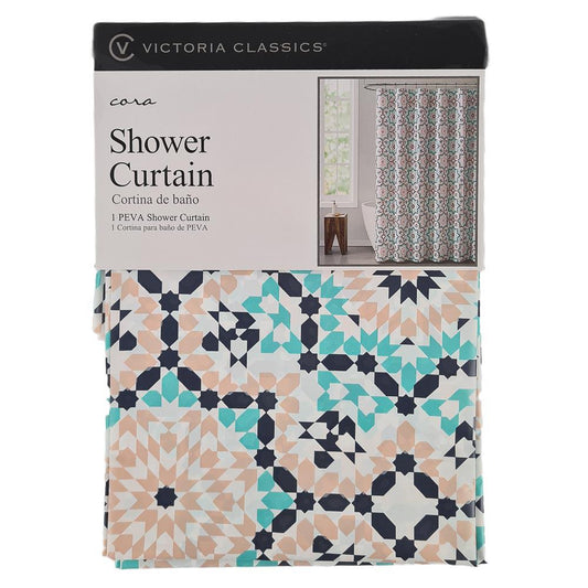 Cortina Para Baño Victoria Classic Cora de Peva 72" x 72" - Aguamarina Oscuro