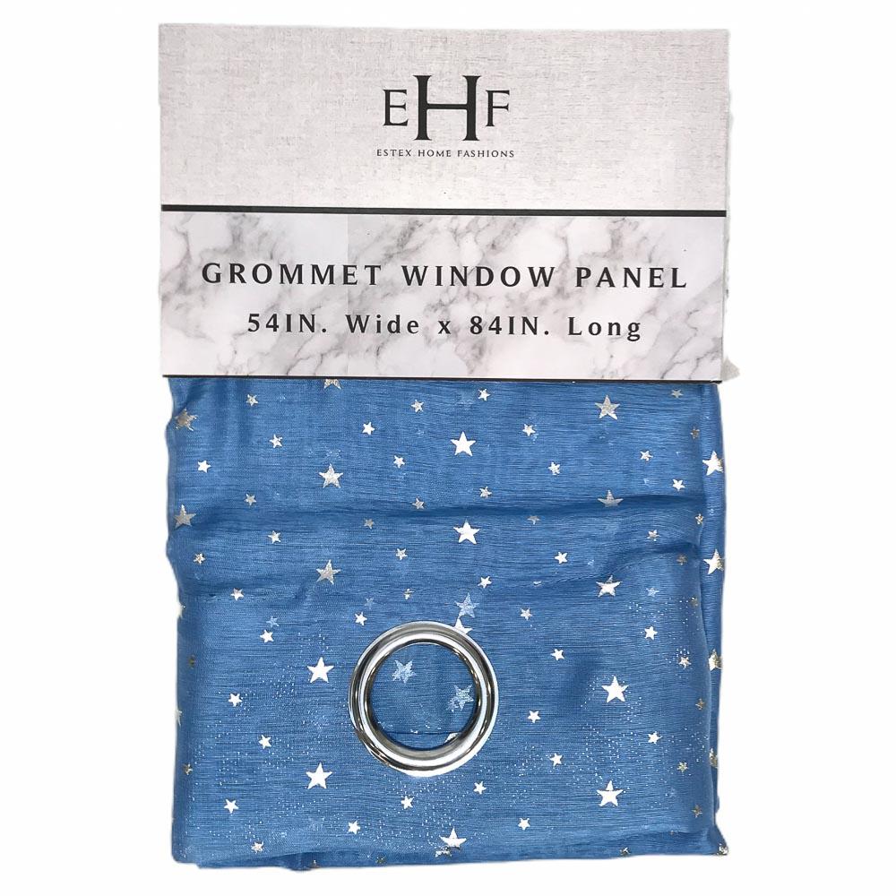 Cortina Estex Crystine con Aros 54" x 84" - Azul