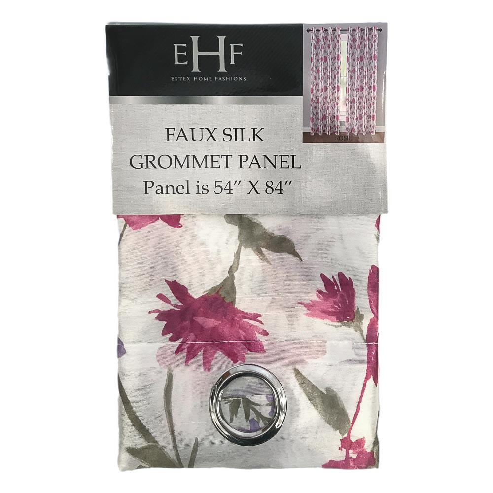 Cortina Estex Rose Estampado con Aros 54" x 84" - Fucsia