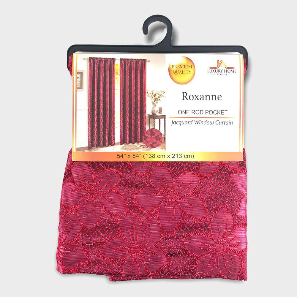 Cortina Luxury Roxanne Rod Pocket de 54" x 84" - Rojo