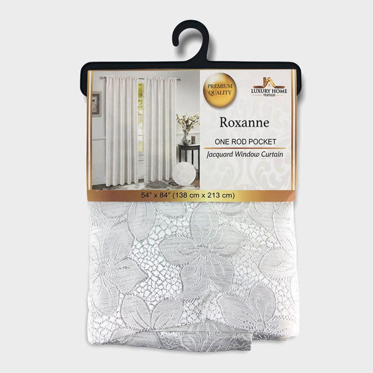 Cortina Luxury Roxanne Rod Pocket de 54" x 84" - Blanco
