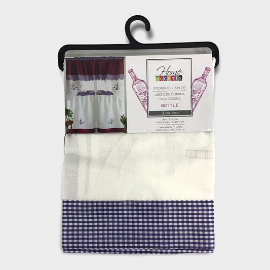 Cortina de Cocina Home Accents Bottle 3 Piezas