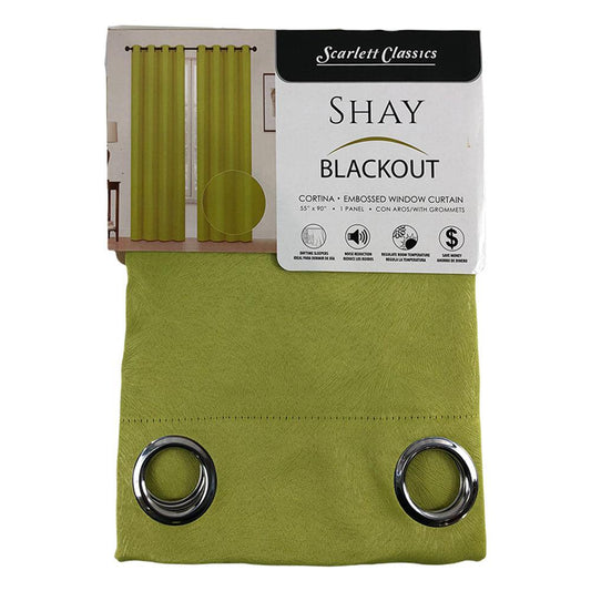 Cortina Scarlett Classics Shay Blackout Con Aros 55" x 90" - Verde Claro