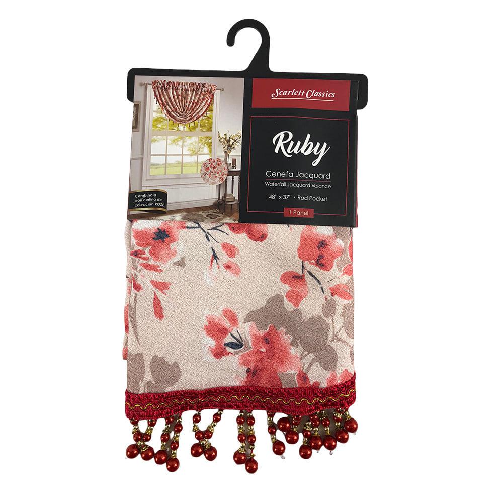 Cenefa Scarlett Classics Ruby Rod Pocket 48" x 37" - Coral Oscuro
