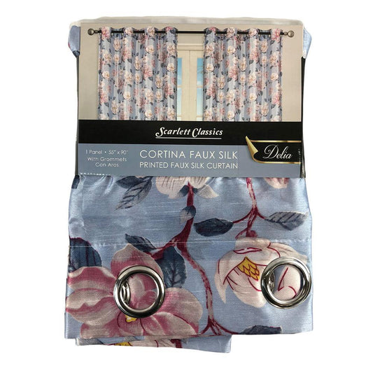Cortina Delia Scarlett Classics 55'' x 90'' Con Aros - Coral Claro