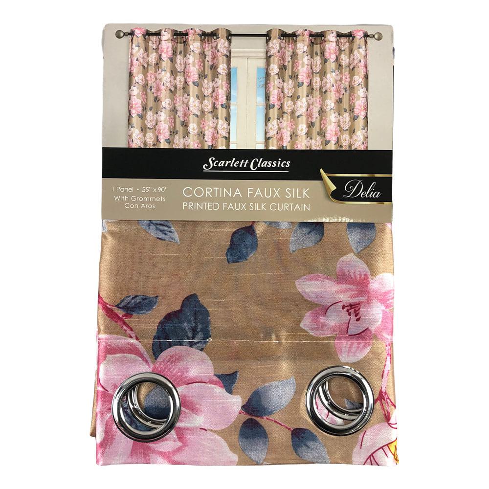 Cortina Delia Scarlett Classics 55'' x 90'' Con Aros - Dorado Oscuro