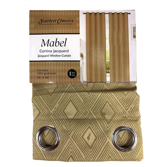 Cortina Scarlett Classic Mabel Con Aros 55" x 90" - Dorado Oscuro