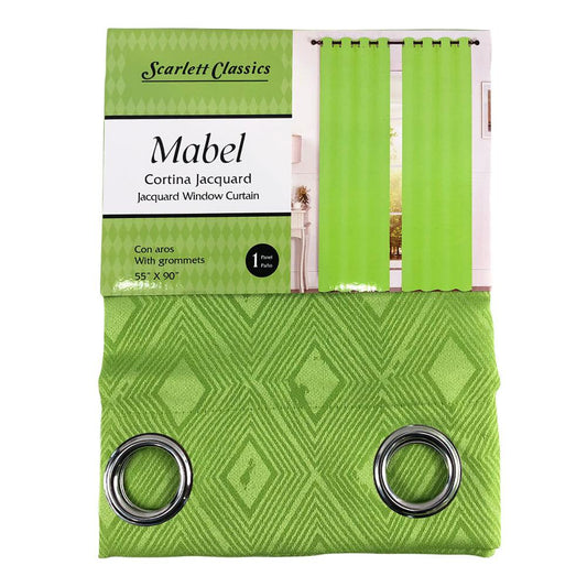 Cortina Scarlett Classic Mabel Con Aros 55" x 90" - Verde Claro