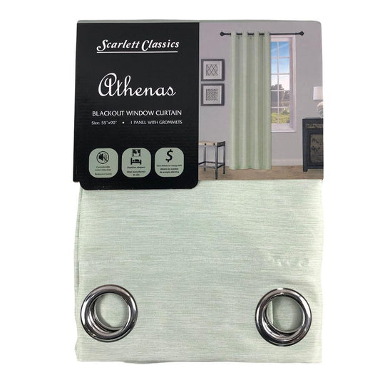 Cortina Scarlett Classics Athenas Blackout Con Aros 55" x 90" - Verde Claro