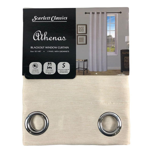 Cortina Scarlett Classics Athenas Blackout Con Aros 55" x 90" - Beige