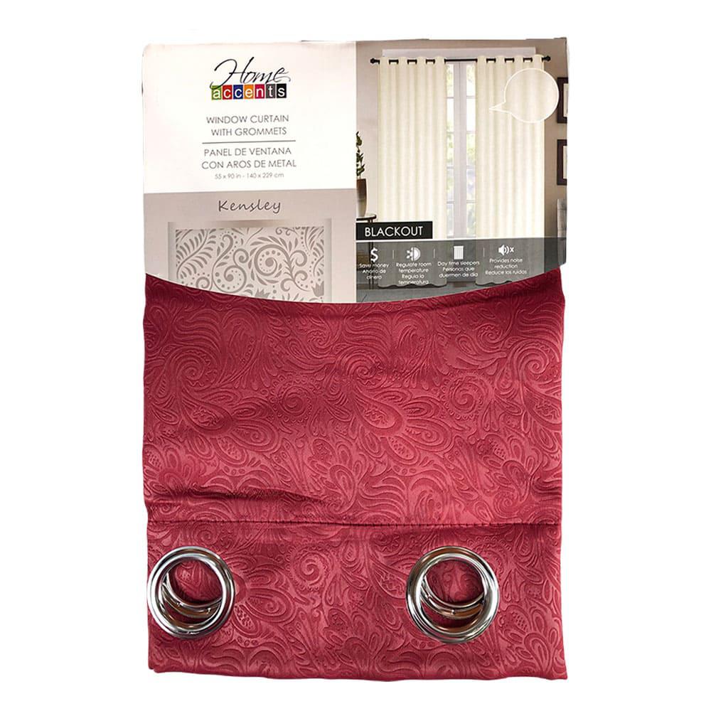 Cortina Home Accents Kensley Blackout de 55'' x 90'' - Rojo Oscuro