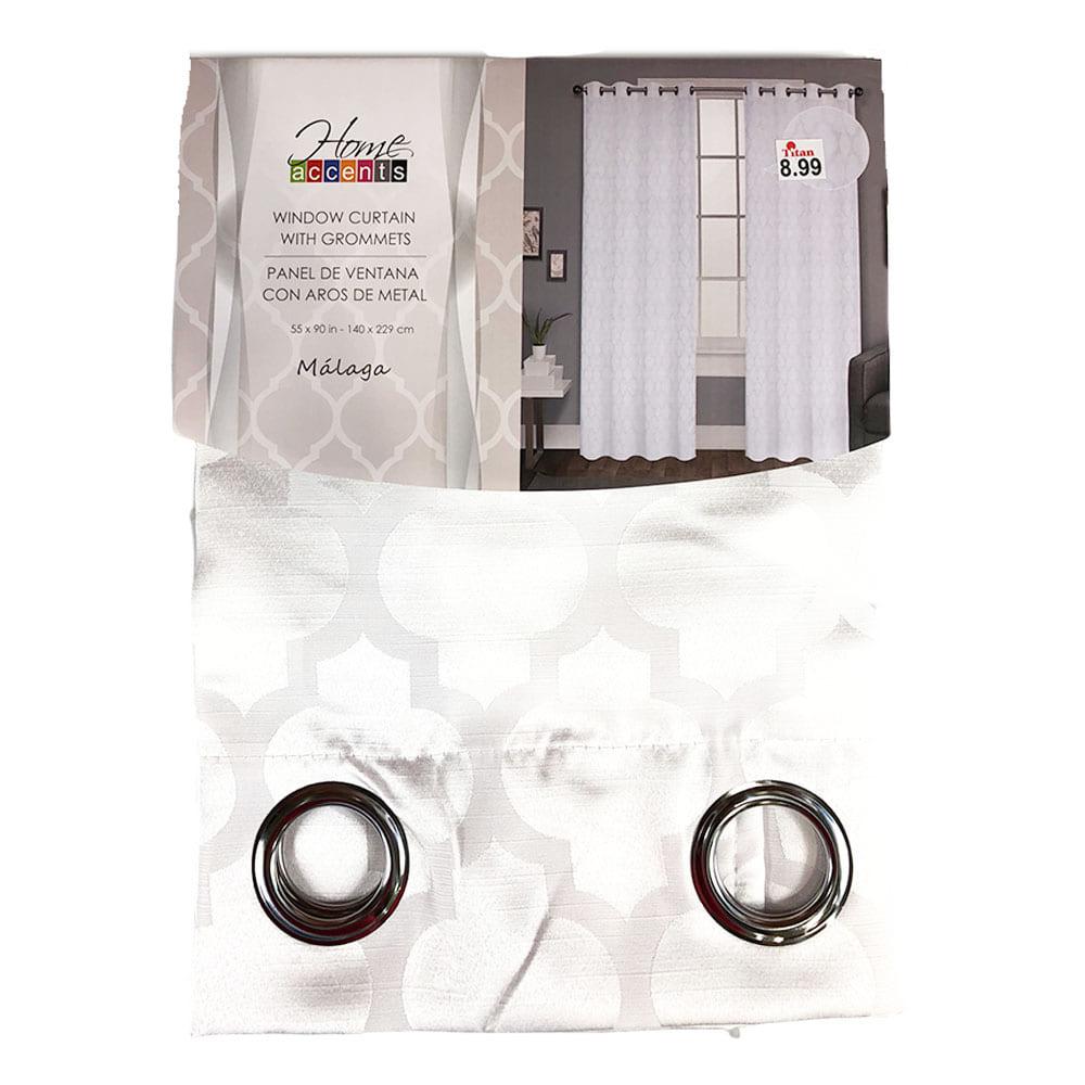 Cortina Home Accents Málaga Con Aros 55" x 90" - Blanco