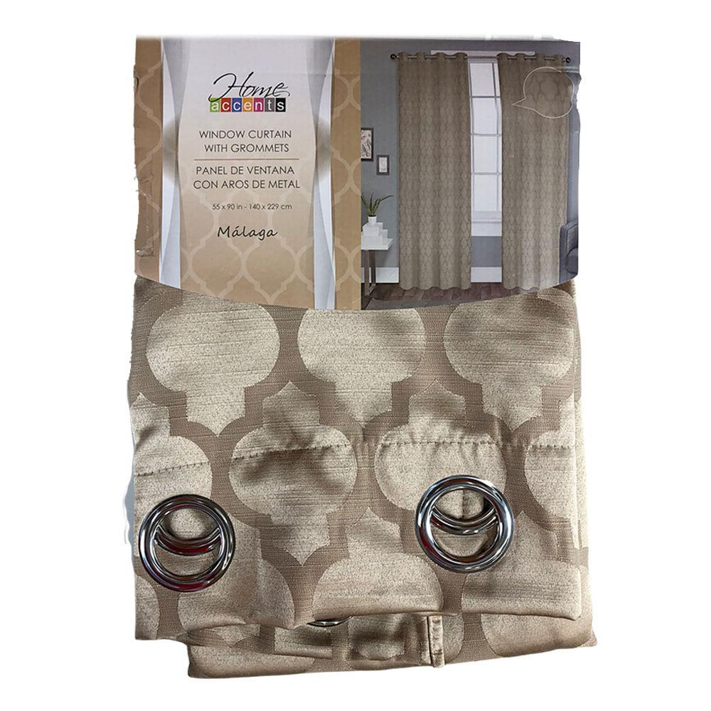 Cortina Home Accents Málaga Con Aros 55" x 90" - Beige Oscuro