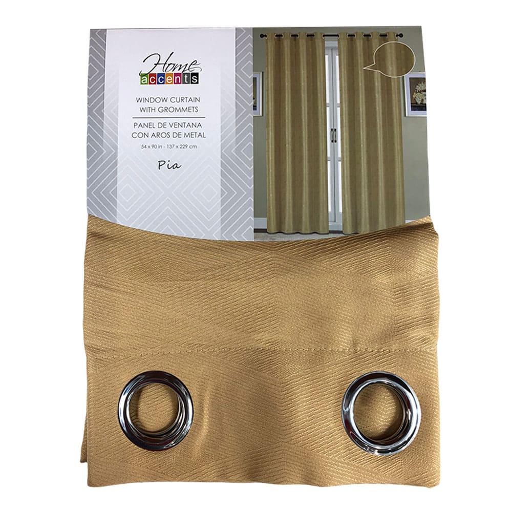 Cortina Home Accents Pia Con Aros de 54" x 90" - Dorado Oscuro