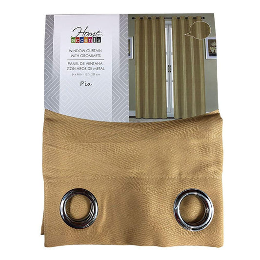 Cortina Home Accents Pia Con Aros de 54" x 90" - Dorado Oscuro