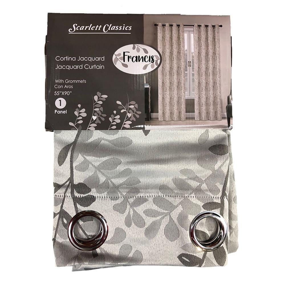 Cortina Scarlett Classics Francis de 55'' x 90'' - Gris Claro