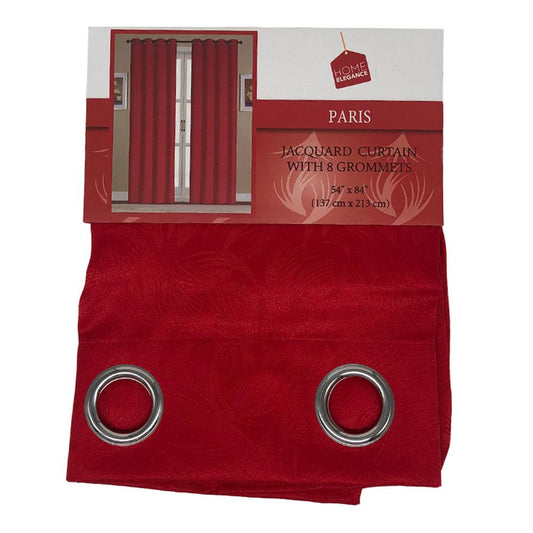 Cortina Home Elegance Paris Con Aros 54" x 84" - Rojo