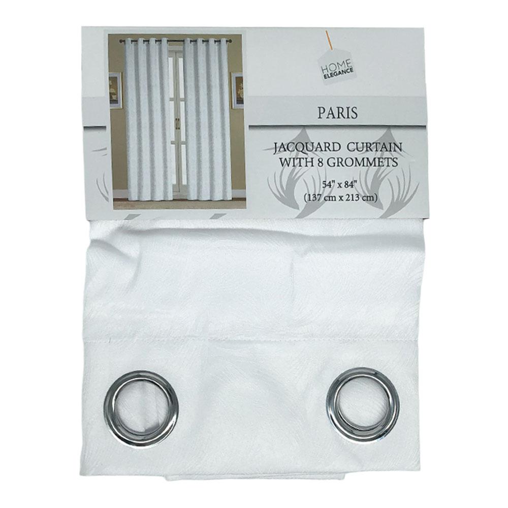 Cortina Home Elegance Paris Con Aros 54" x 84" - Blanco