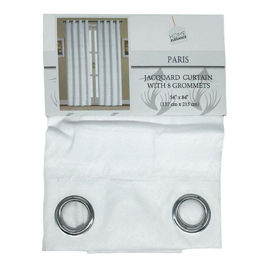 Cortina Home Elegance Paris Con Aros 54" x 84" - Blanco