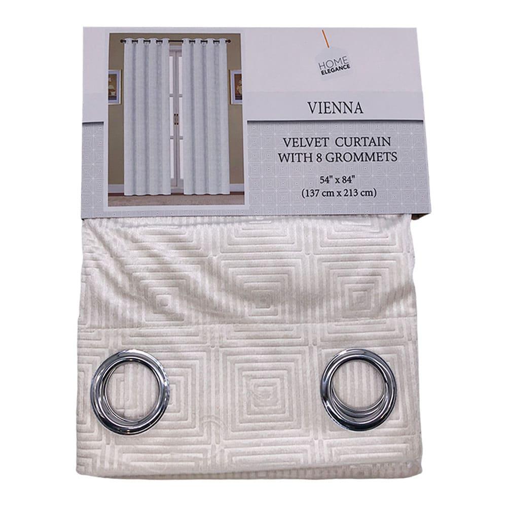 Cortina Home Elegance Vienna Con Aros 54" x 84" - Marfil