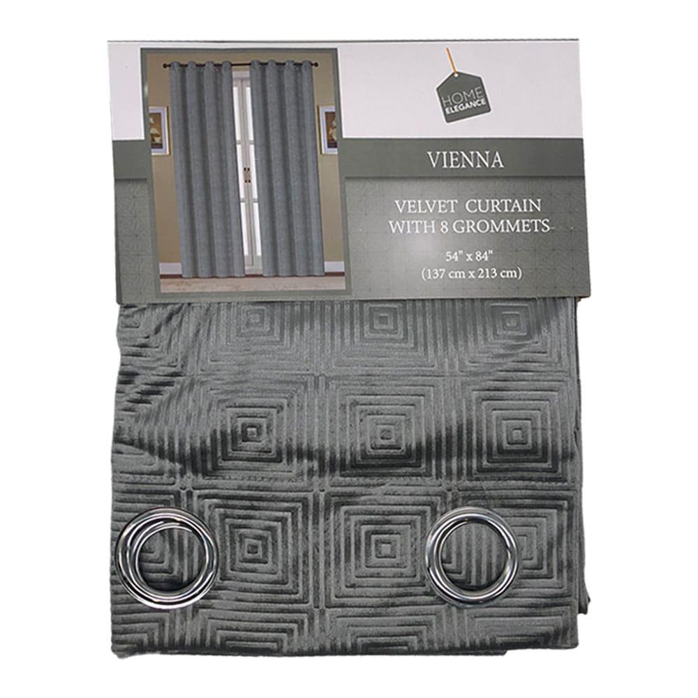 Cortina Home Elegance Vienna Con Aros 54" x 84" - Gris Claro