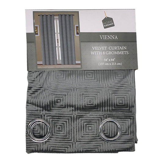 Cortina Home Elegance Vienna Con Aros 54" x 84" - Gris Claro