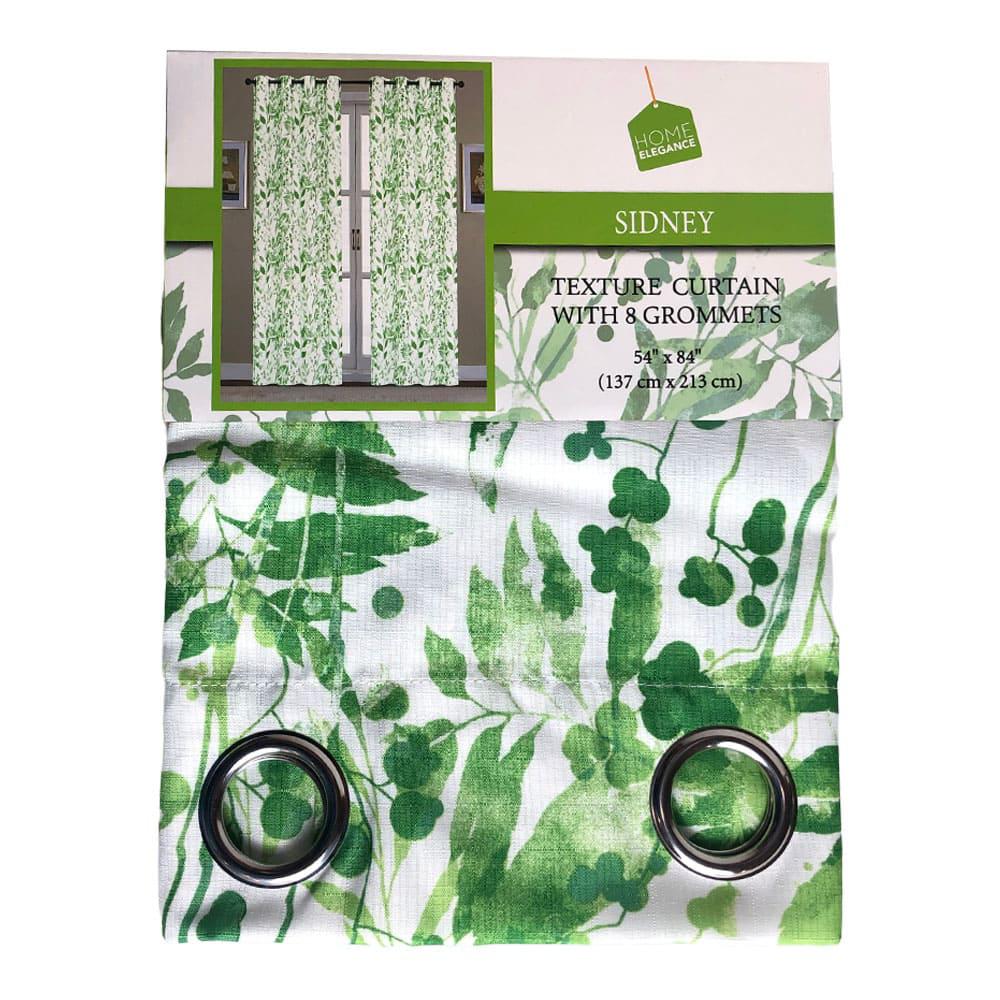 Cortina Home Elegance Sidney Estampada Con Aros 54" x 90" - Lima Oscuro