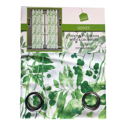 Cortina Home Elegance Sidney Estampada Con Aros 54" x 90" - Lima Oscuro