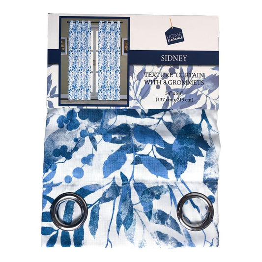 Cortina Home Elegance Sidney Estampada Con Aros 54" x 90" - Azul