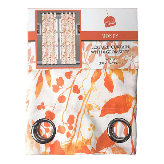 Cortina Home Elegance Sidney Estampada Con Aros 54" x 90" - Naranja