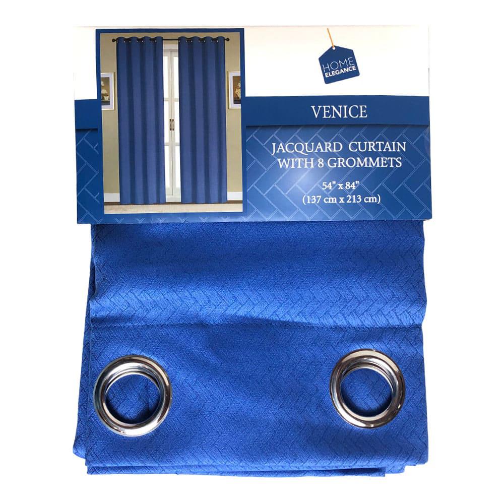 Cortina Home Elegance Venice Royal Con Aros 54" x 84" - Azul