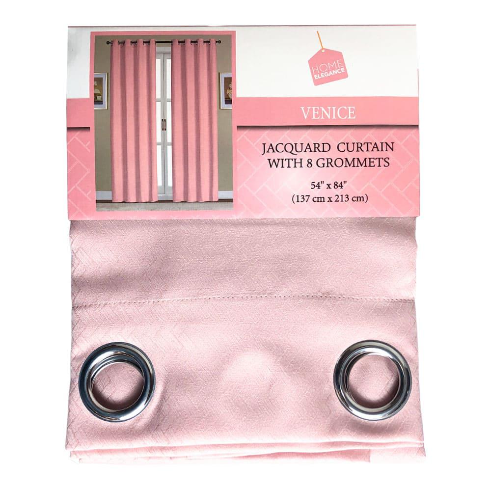 Cortina Home Elegance Venice Royal Con Aros 54" x 84" - Rosa Claro