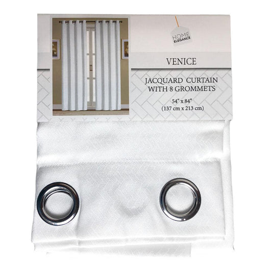 Cortina Home Elegance Venice Royal Con Aros 54" x 84" - Blanco