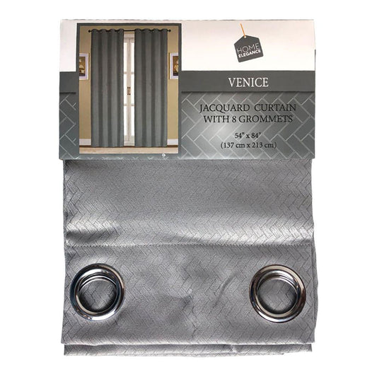 Cortina Home Elegance Venice Royal Con Aros 54" x 84" - Gris