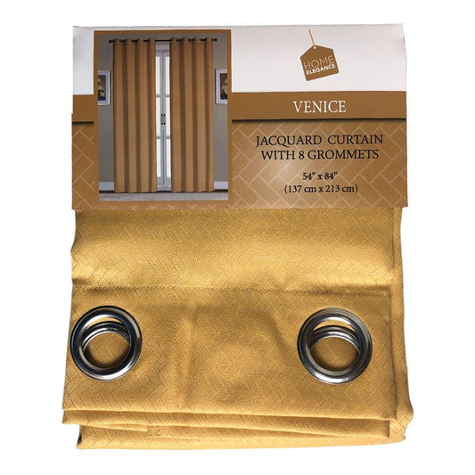 Cortina Home Elegance Venice Royal Con Aros 54" x 84" - Dorado