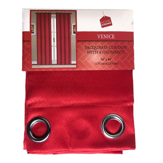 Cortina Home Elegance Venice Royal Con Aros 54" x 84" - Rojo