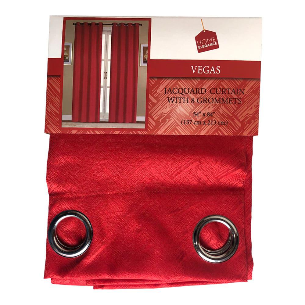 Cortina Home Elegance Vegas Con Aros 54" x 84" - Rojo