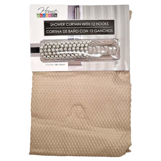 Cortina Para Baño Home Accents 71" x 71" - Beige Oscuro