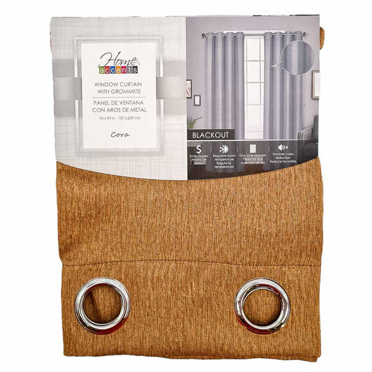 Cortina Home Accents Blackout Con Aros 54" x 90" - Dorado